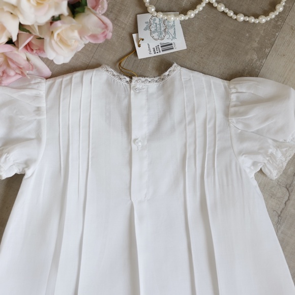 White Heirloom Dress and Slip Vintage Style Feltman Brothers Embroidery Lace NWT - Picture 5 of 8